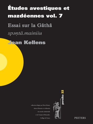 cover image of Etudes avestiques et mazdeennes Volume 7